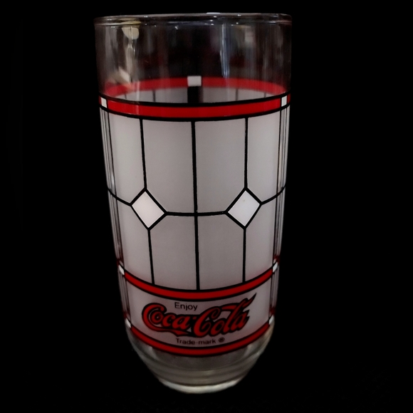 Coca-Cola Glass with Red and White Design - Picture 1 of 1